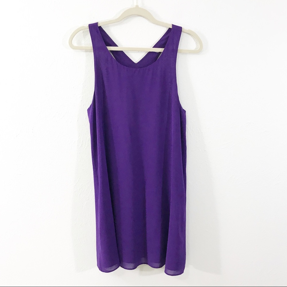Alice + Olivia Purple Silk Tank Dress